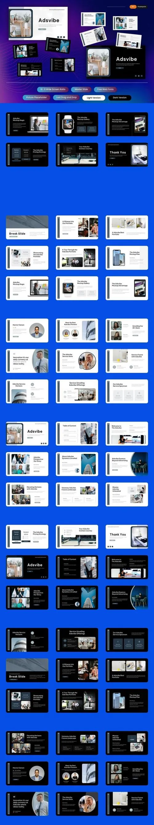 Adsvibe - Advertising Marketing PowerPoint Template VCF2W8R