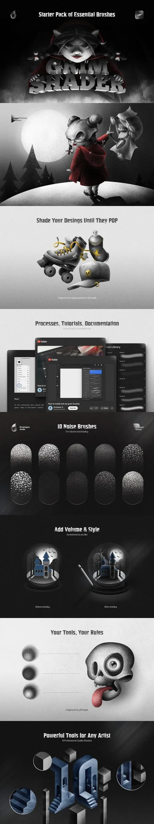 Grim Shader Procreate Brushes