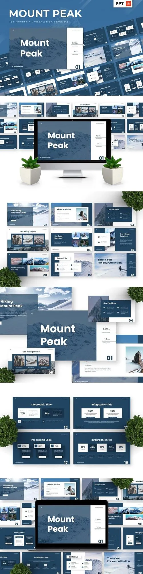 Mount Peak - Mountain Powerpoint Templates VEZVX87