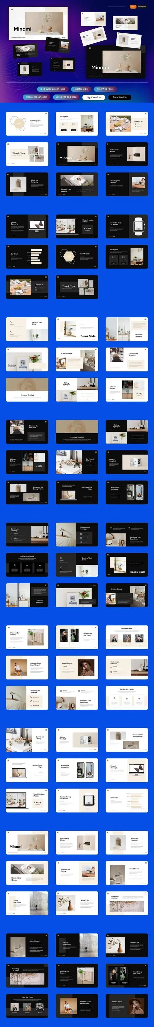 Minami - Minimalist PowerPoint Template 4KJFLFN