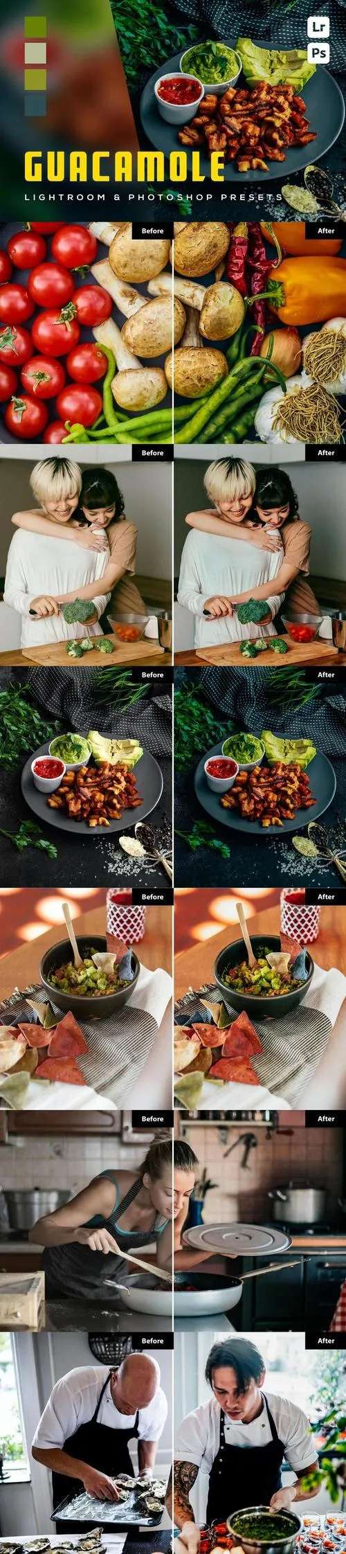 6 Guacamole Lightroom and Photoshop Presets