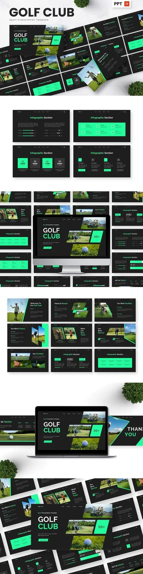 Golf Club - Sport Powerpoint Templates 592VXCA