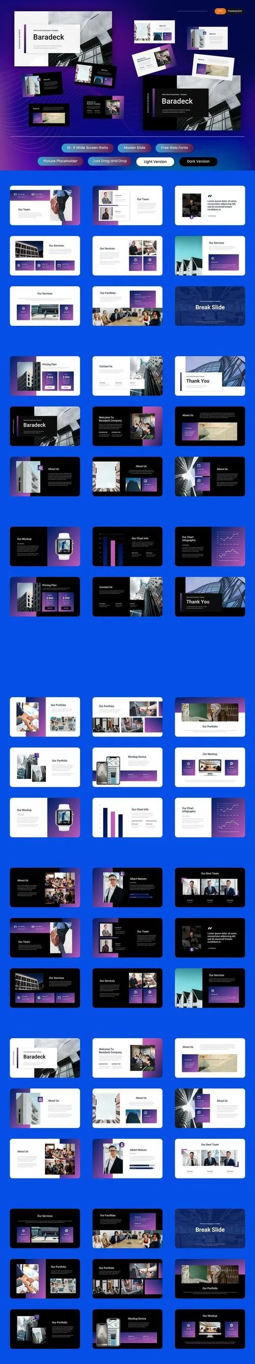 Baradeck - Pitch Deck PowerPoint Template BXUJL7Q