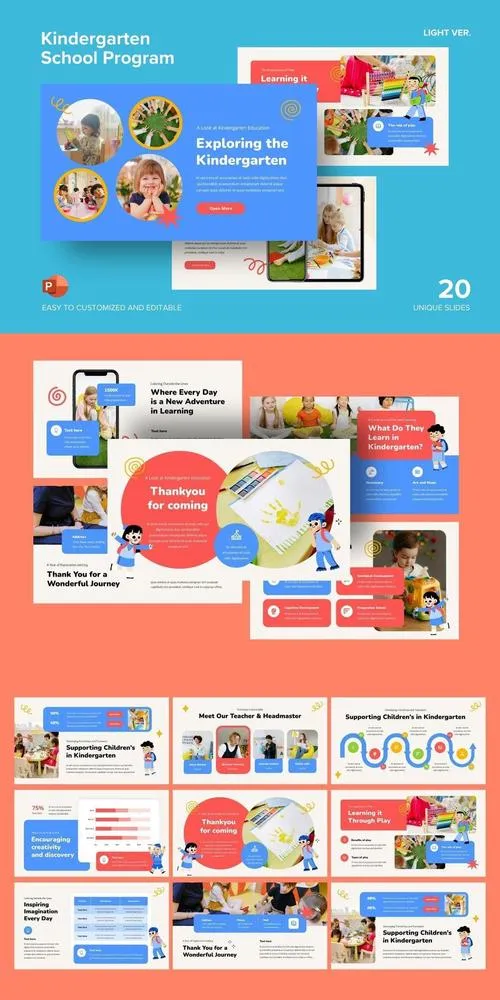 Kindergarten School Program - Powerpoint Template CHQKYRP