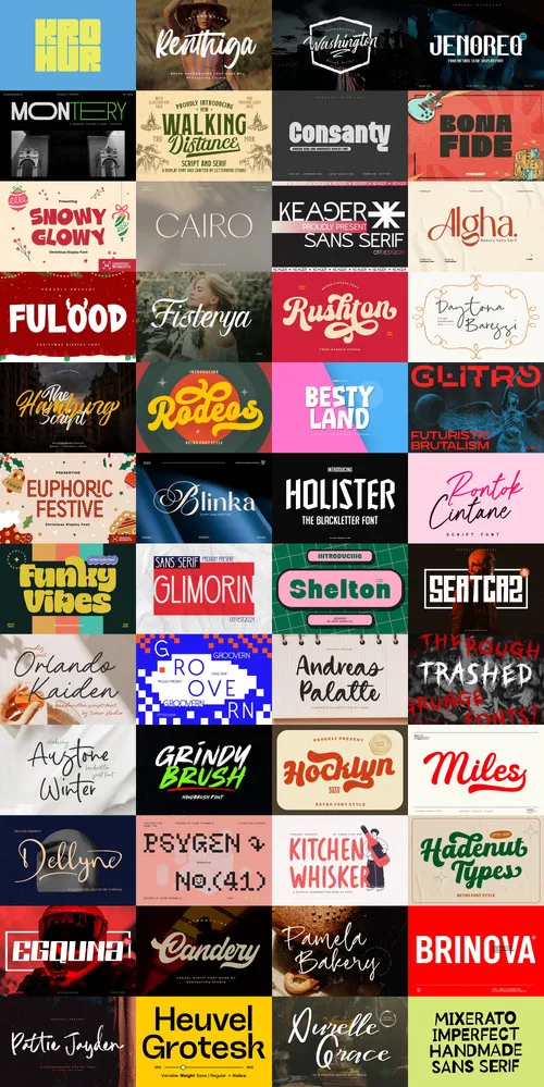 48 Fonts Bundle December 2024