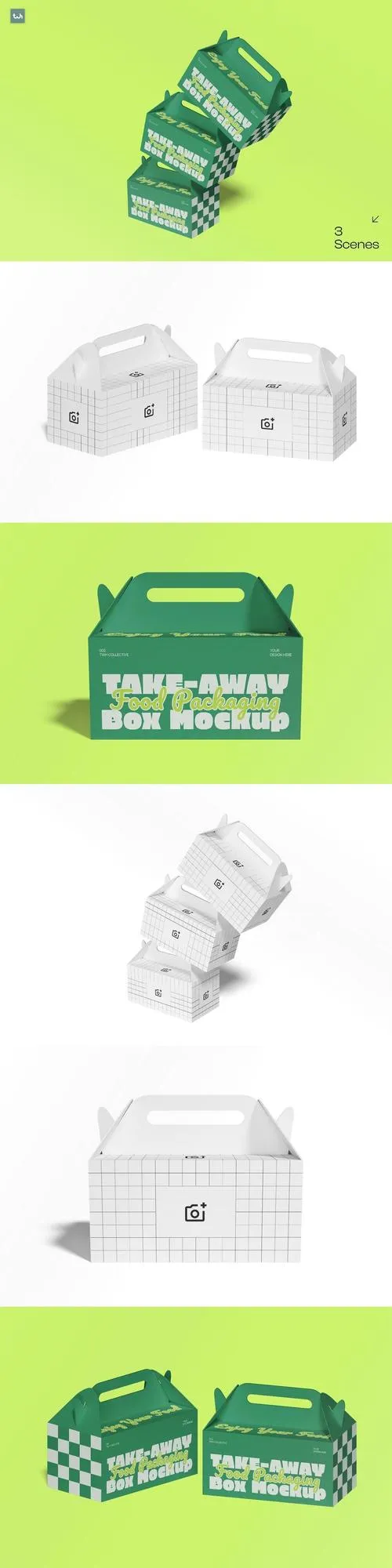 Take-away Food Box Packaging Mockup