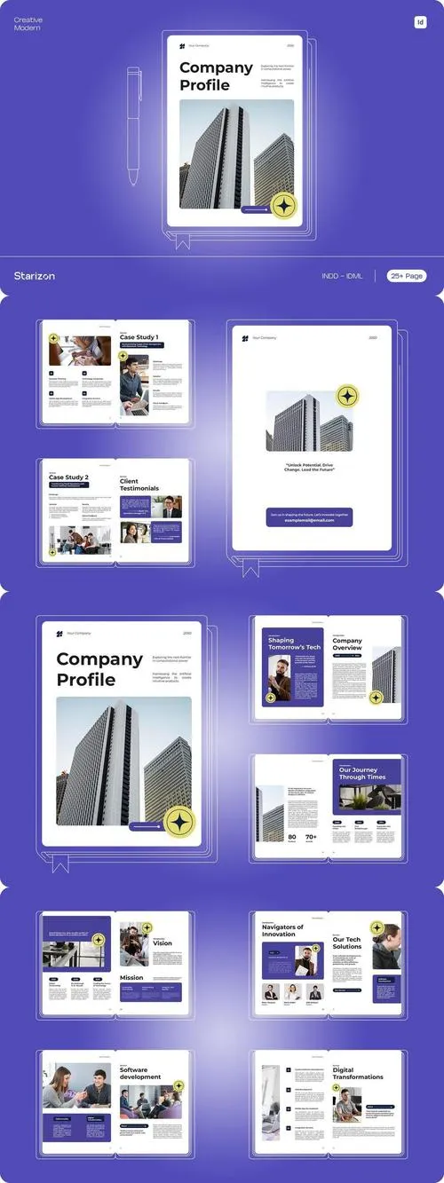 White Purple Modern Company Profile 002