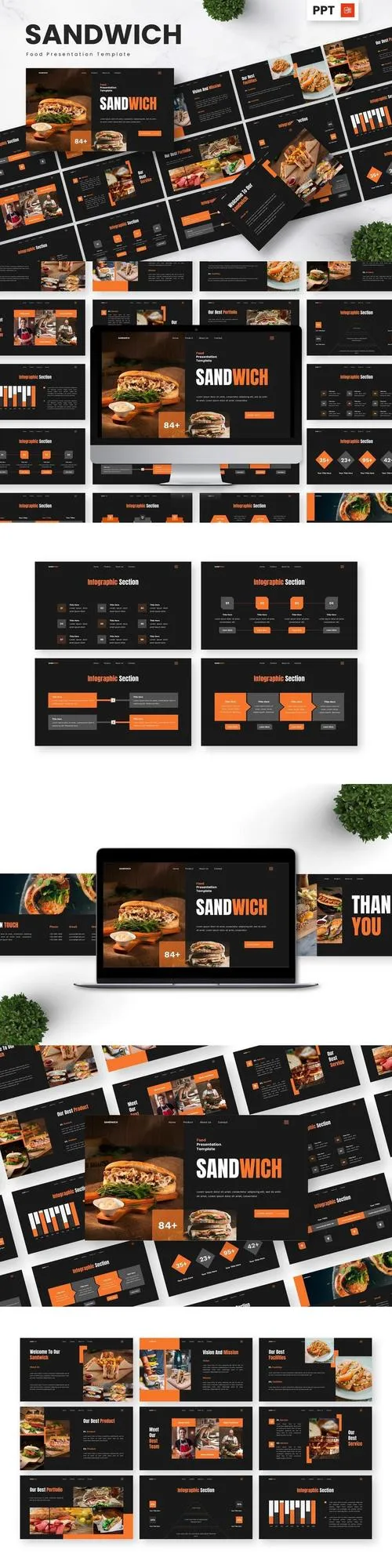 Sandwich - Food Powerpoint Templates 8DVJN6X