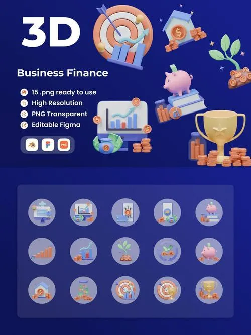 Business & Finance - 3D Illustratation 7QSSBGW