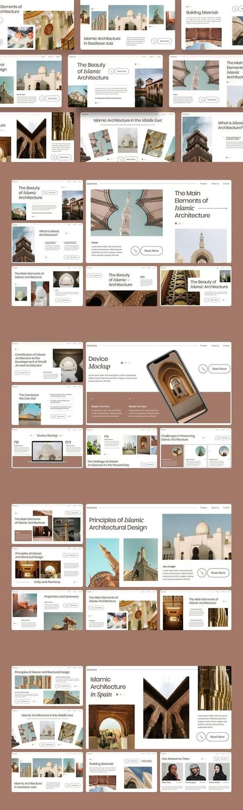 Islamic Architecture PowerPoint Template SU54DUX