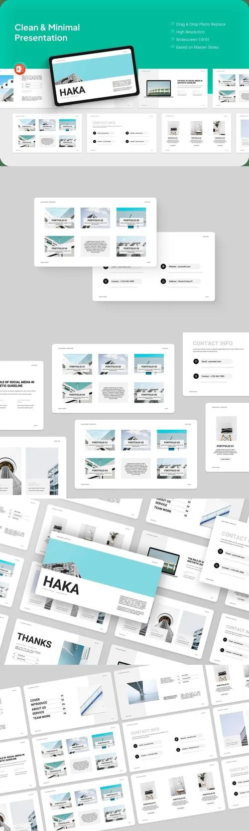 Haca - Clean & Minimal PowerPoint Presentation EGTJ4RZ