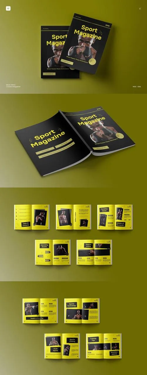 Black Yellow Creative Sport Magazine 004 42GWMTF