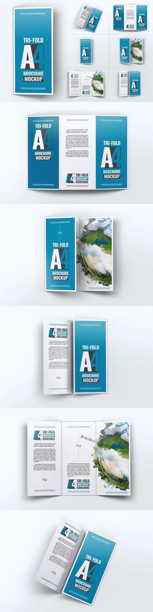 Trifold A4 Brochure Mock-Up 6QL92GK