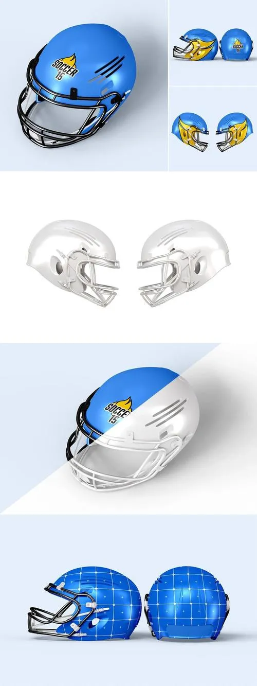 Football Helmet Mockup Set L74W7S7