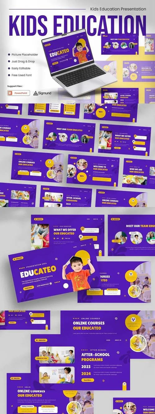 Kids Education Powerpoint Template AM6HRRR