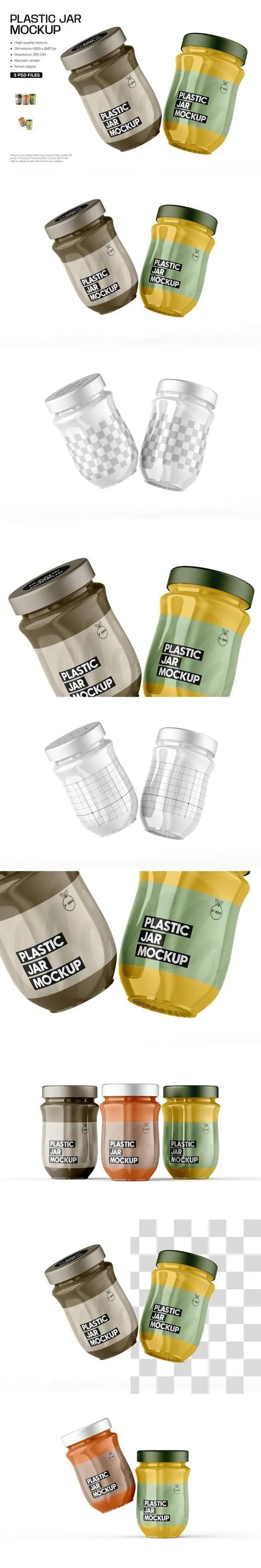 Editable Plastic Jam Jar Mockup BH8EEML