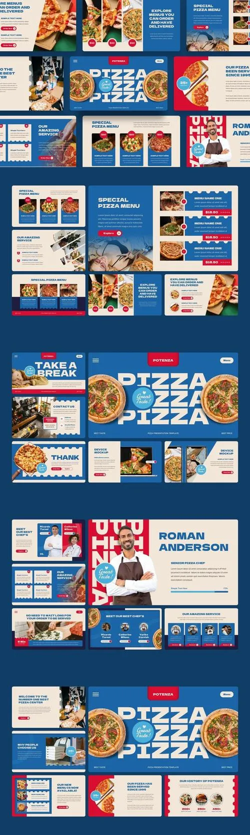 Potenza - Pizza Food PowerPoint Template QVHYC9J