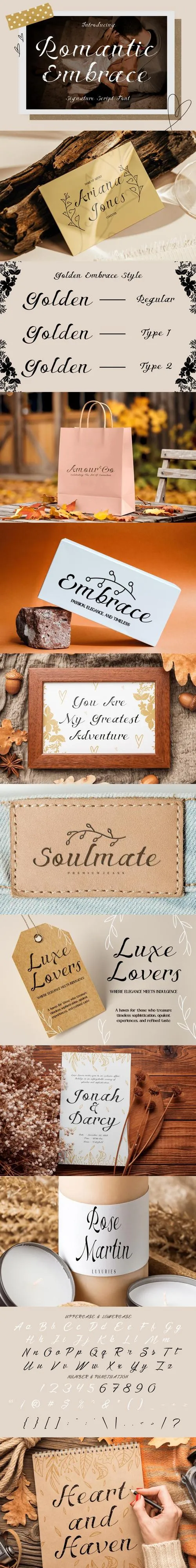Romantic Embrace - Signature Script Font